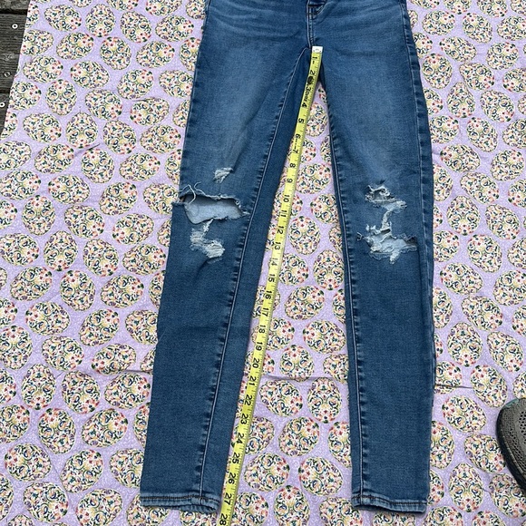 American Eagle distressed next level stretch high rise jegging size 0 - Picture 9 of 9